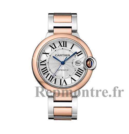 Replique Montre Cartier Ballon Bleu de Cartier Argent Dial 18kt Or Rose & Acier Unisex W2BB0034 - Cliquez sur l'image pour la fermer