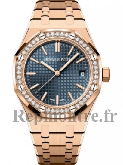 Replique Montre Audemars Piguet Royal Oak Automatique Ou Rose 37mm Bleue Cadran Diamants 15551OR.ZZ.1356OR.02 - Cliquez sur l'image pour la fermer