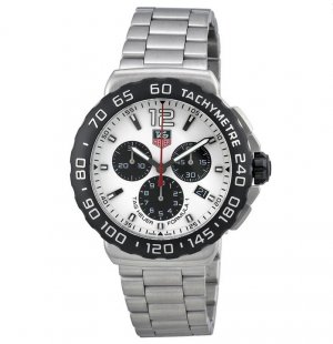 Tag Heuer Formula 1 Chronographe blanc Dial Inoxydable Acier CAU1111.BA0858