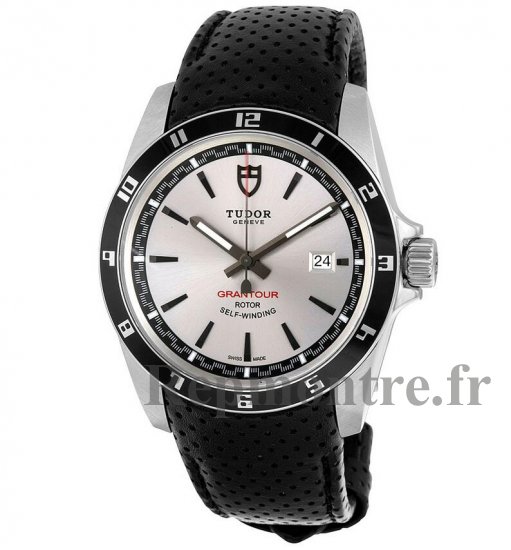 Réplique Tudor Grantour Argent Cadran Noir Microperforated Cuir 20500N-SVSBKMCPL - Cliquez sur l'image pour la fermer