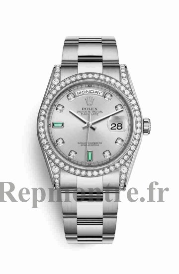 Réplique montre Rolex Day-Date 36 cerceaux en blanc sertie de 118389 m118389-0124 - Cliquez sur l'image pour la fermer