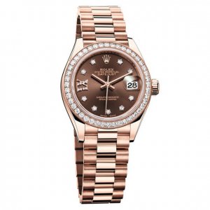 Réplique Rolex Oyster Perpetual Lady-Datejust 28 EveOr rose 279135 RBR