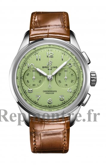 Replique Breitling Premier Chronograph 40 Green Dial Leather Strap Men's AB0930D31L1P1 - Cliquez sur l'image pour la fermer