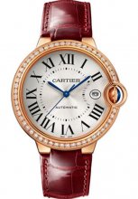 Replique Cartier Ballon Bleu De Cartier automatique Pink Gold Leather 40 mm WJBB0056