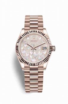 Réplique de montre Rolex Datejust 31 Everose 278275 Nacre pavee pavee Cadran