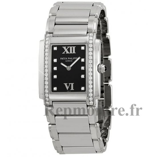 Réplique Patek Philippe Twenty-4 Noir Cadran Acier Diamant 4910-10A-001 - Cliquez sur l'image pour la fermer