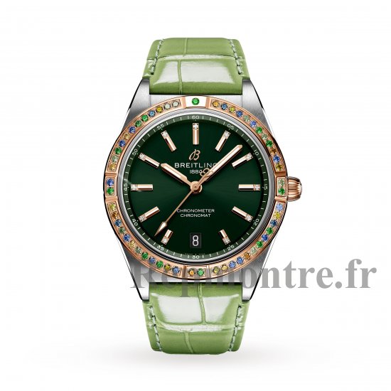 Breitling Chronomat Automatique 36 Mer du Sud Bracelet en cuir vert Femme Replique montre U10380611L1P1 - Cliquez sur l'image pour la fermer