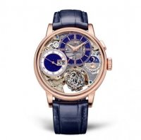 Replique Montre Jaeger-LeCoultre Master Grande Tradition Gyrotourbillon 3 Or rose Bleue Dial 5032441