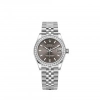 Réplique montre Rolex Datejust 31 Bracelet Jubile Rolesor blanc cadran gris fonce m278384rbr-0020