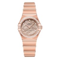 Montre Copie Omega Constellation 25 mm pour femme Beige O13155256099002