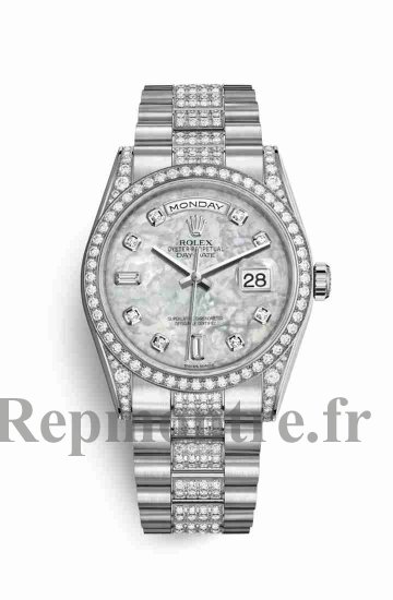 Réplique montre Rolex Day-Date 36 18 ct en blanc serti de 118389 m118389-0074 - Cliquez sur l'image pour la fermer