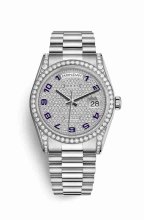 Réplique montre Rolex Day-Date 36 Cosses en blanc de 118389 Cadran de m118389-0017