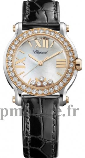 Chopard Happy Sport Round Quartz 30mm Dames Réplique Montre 278509-6006 - Cliquez sur l'image pour la fermer