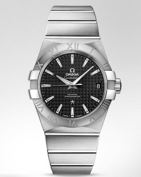 Réplique Omega Constellation Noir Dial Acier inoxydable Montre 123.10.38.21.01.002