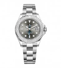 Réplique Rolex Yacht-Master Rhodium Cadran Acier et Platine Oyster Midsize 268622RSO