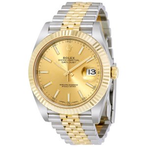 Rolex Datejust 126333 Champagne Dial Steel et montre en jumele en or jaune 18k