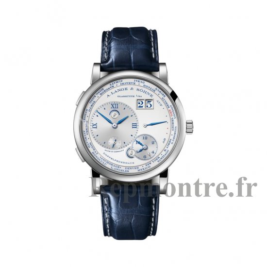 Replique A. LANGE & Sohne LANGE 1 TIMEZONE "25th Anniversary" 18-carat Blanc Or 116.066 - Cliquez sur l'image pour la fermer