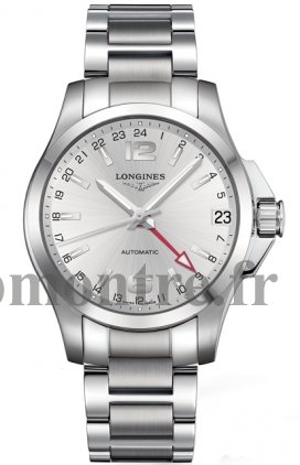 Réplique Longines Conquest Mens argent Dial GMT Automatique Montre L3.687.4.76.6 - Cliquez sur l'image pour la fermer