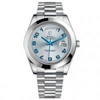 Réplique Rolex Day-Date II bleu Dial Boitier en platine Hommes Montre automatique