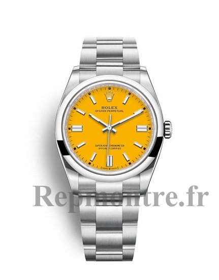 Réplique de Rolex Oyster Perpetual 36 Bracelet Oyster a cadran jaune m126000-0004 - Cliquez sur l'image pour la fermer