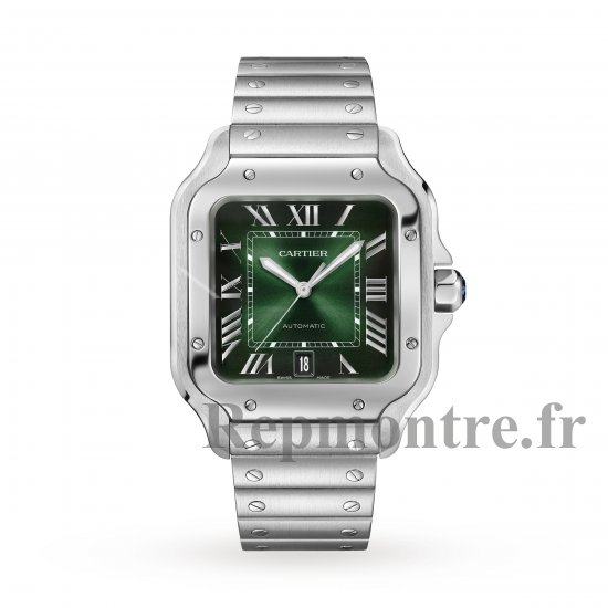 Cartier Santos de Cartier Copie montre Grand Acier Automatique Bracelet en Cuir Interchangeable WSSA0062 - Cliquez sur l'image pour la fermer