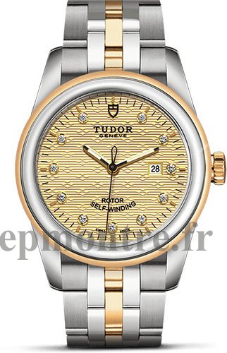 Réplique Tudor Glamour Date 31 Acier Inoxydable / Or Jaune / Diamant Noir / Bracelet M53003-0004 - Cliquez sur l'image pour la fermer