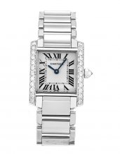 Réplique Montre Cartier Tank Francaise diamants 18k White Gold Femmes WE100251