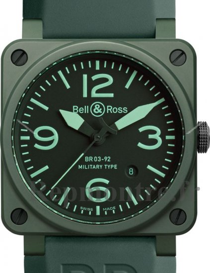 Réplique Bell & Ross BR 03-92 Vert Military Ceramic Montre - Cliquez sur l'image pour la fermer