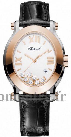 Chopard Happy Sport Oval Quartz Dames Réplique Montre 278546-6001 - Cliquez sur l'image pour la fermer