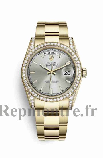 Réplique montre Rolex Day-Date 36 cosses en jaune de 118388 cadran argente - Cliquez sur l'image pour la fermer