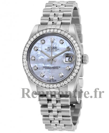 Réplique Rolex Datejust Diamant mere de perle Cadran 18kt Blanc Or Diamant Lunette Dames 178384MDJ - Cliquez sur l'image pour la fermer