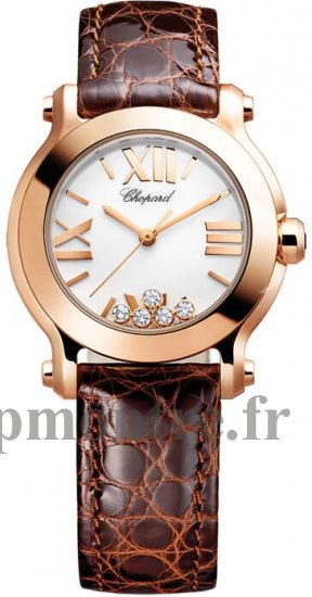 Chopard Happy Sport Round Quartz 30mm Dames Réplique Montre 274189-5010 - Cliquez sur l'image pour la fermer