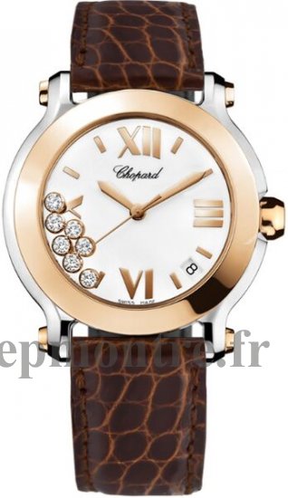 Chopard Happy Sport Round Quartz 36mm Dames Réplique Montre 278492-9001 - Cliquez sur l'image pour la fermer