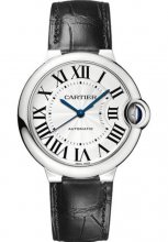 Replique Cartier Ballon Bleu De Cartier Silver Dial Leather Strap Unisex WSBB0028