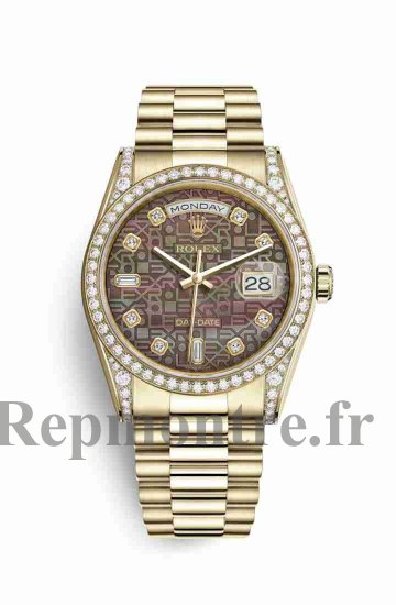 Réplique montre Rolex Day-Date 36 jaune 18 ct sertissage 118388 m118388-0029 - Cliquez sur l'image pour la fermer