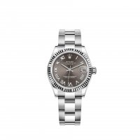 Réplique montre Rolex Datejust 31 Blanc Rolesor cadran gris fonce bracelet Oyster