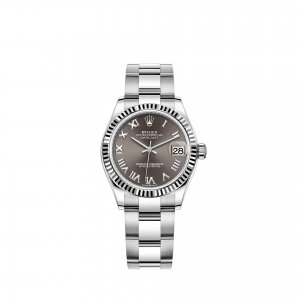 Réplique montre Rolex Datejust 31 Blanc Rolesor cadran gris fonce bracelet Oyster