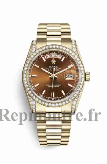 Réplique montre Rolex Day-Date 36 Cosses en jaune de 118388 Cognac Cadran m118388-0133 - Cliquez sur l'image pour la fermer