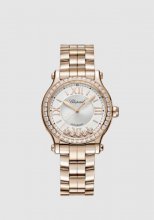 Replique Chopard Happy Sport 33 Diamond Bezel White Dial Rose Gold On Bracelet 275378-5004