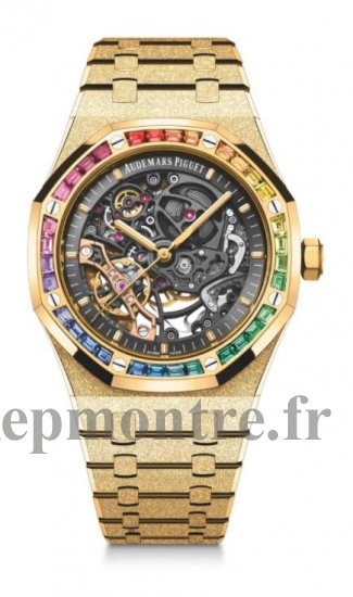 Replique Audemars Piguet Royal Oak 41 Double Balance Wheel Openworked Frosted Yellow Gold Rainbow 15412BA.YG.1224BA.01 - Cliquez sur l'image pour la fermer