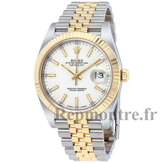 Rolex Datejust 41mm 126333 Montre a cadran blanc et montre en jauge en or jaune 18k - Cliquez sur l'image pour la fermer