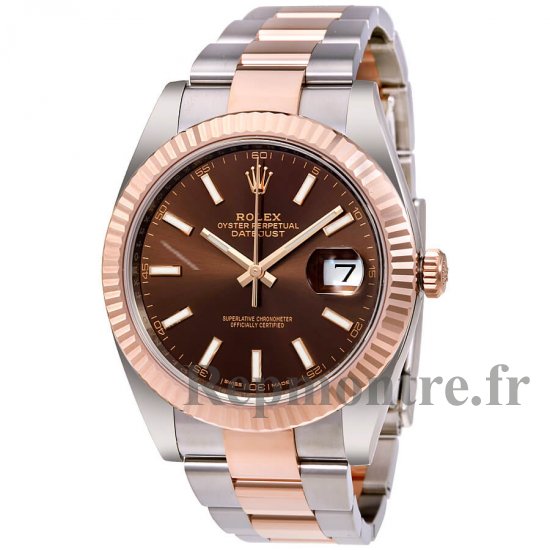 Rolex Datejust 41mm 126331 Acier au cadran au chocolat et Montre en or 18K Everose - Cliquez sur l'image pour la fermer