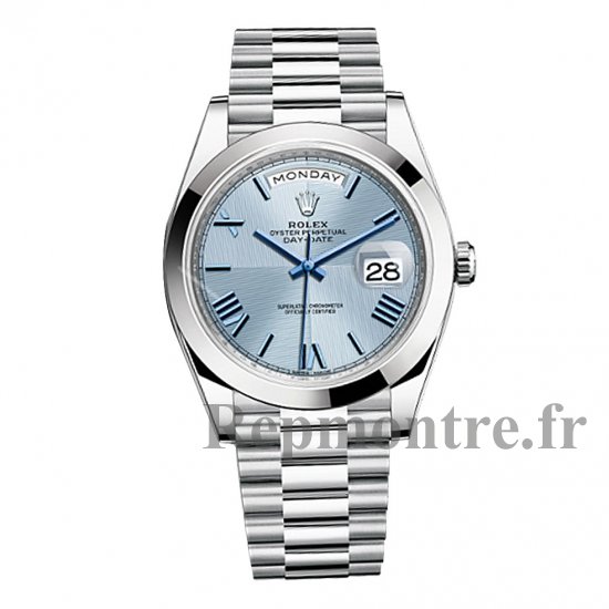 Rolex Day-Date Ice bleu quadrant motif Dial Platinum Automatique - Cliquez sur l'image pour la fermer