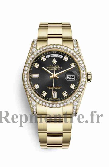 Réplique montre Rolex Day-Date 36 jaune 18 ct serti 118388 noir serti Cadran m118388-0191 - Cliquez sur l'image pour la fermer