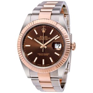 Rolex Datejust 41mm 126331 Acier au cadran au chocolat et Montre en or 18K Everose