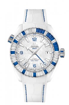 AAA Réplique Montre OMEGA Seamaster Blanc ceramic 24 hours GMT 215.98.46.22.05.001