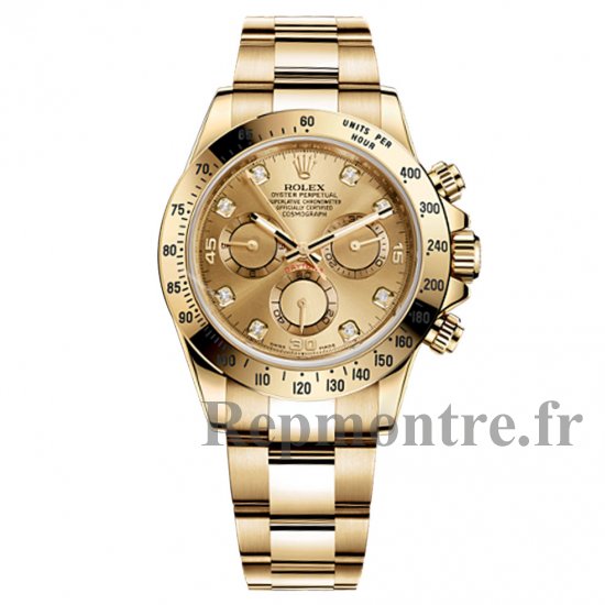 Réplique Rolex Cosmograph Daytona Champagne Diamants Cadran 18kt Montre Homme Or Jaune - Cliquez sur l'image pour la fermer