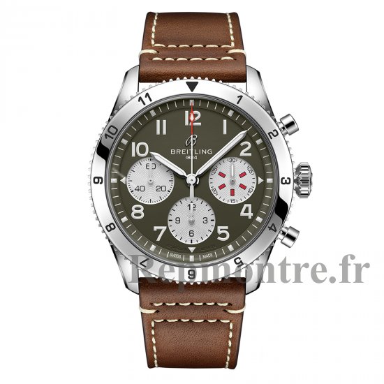 Breitling Classic AVI Chronographe 42 Curtiss P-40 Warhawk Bracelet en cuir Replique montre A233802A1L1X1 - Cliquez sur l'image pour la fermer