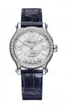 Replique Chopard Happy Sport 33 Diamond Bezel White Dial Steel On Blue Strap 278608-3003