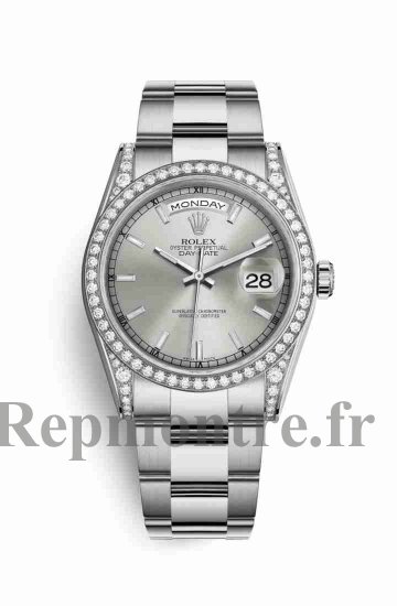 Réplique montre Rolex Day-Date 36 Cosses en blanc de 118389 Cadran argente m118389-0076 - Cliquez sur l'image pour la fermer